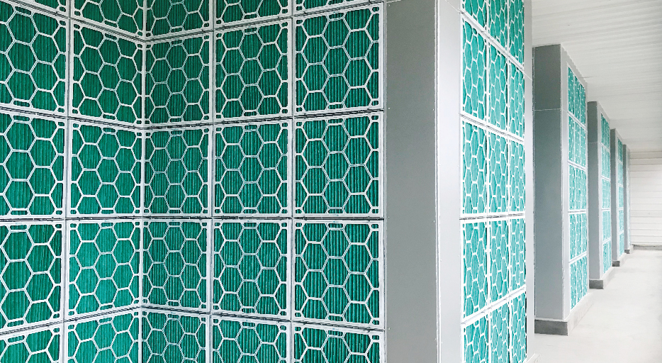 樓房養(yǎng)豬空氣過濾系統(tǒng)+除臭系統(tǒng)一體化解決方案 （初效空氣過濾主墻）